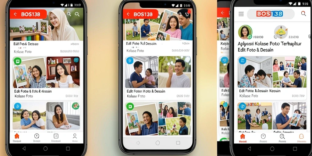 Tampilan antarmuka pengguna dari aplikasi Kolase Foto yang menarik dan intuitif.