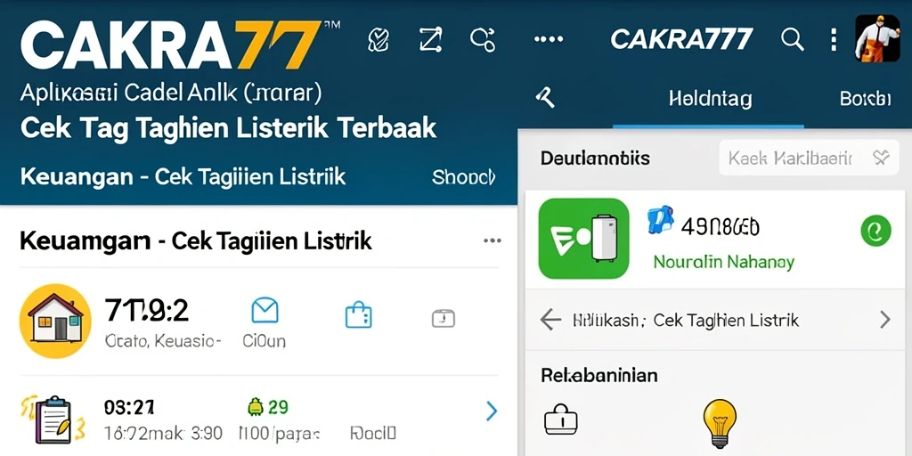 Antarmuka aplikasi CAKRA777 untuk pengecekan tagihan listrik.