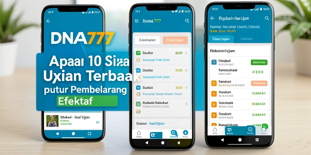 Antarmuka aplikasi Soal Ujian DNA777 yang informatif dan menarik.