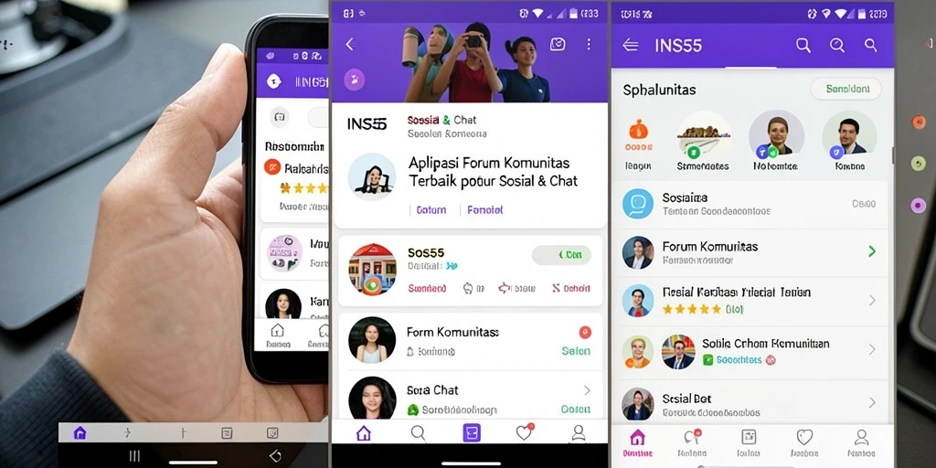 Tampilan antarmuka aplikasi INS55 yang menarik dan interaktif.