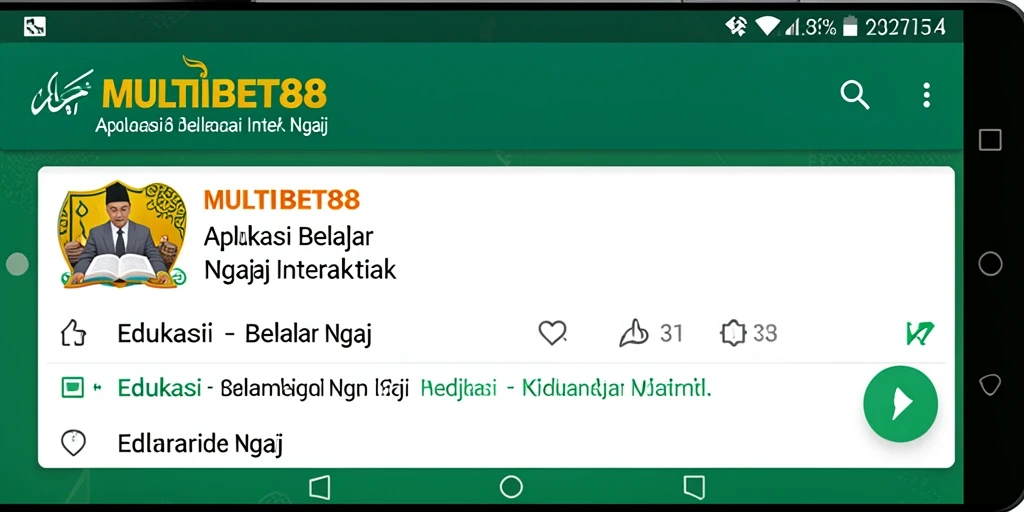 Tampilan utama aplikasi MULTIBET88 dengan fitur Belajar Ngaji yang interaktif.