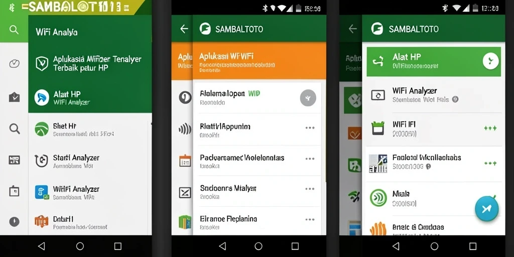 Tampilan antarmuka SAMBALTOTO yang menampilkan analisis jaringan WiFi.