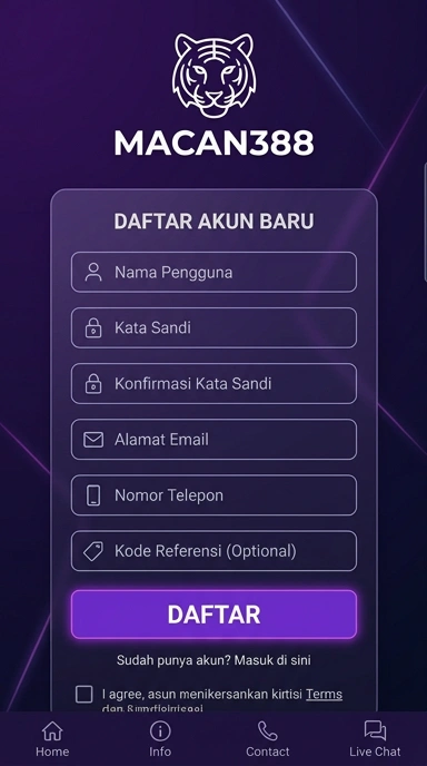 Cara Registrasi Akun macan388 Untuk Pengguna Android